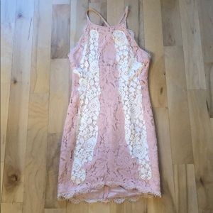 Pink & white lace dress